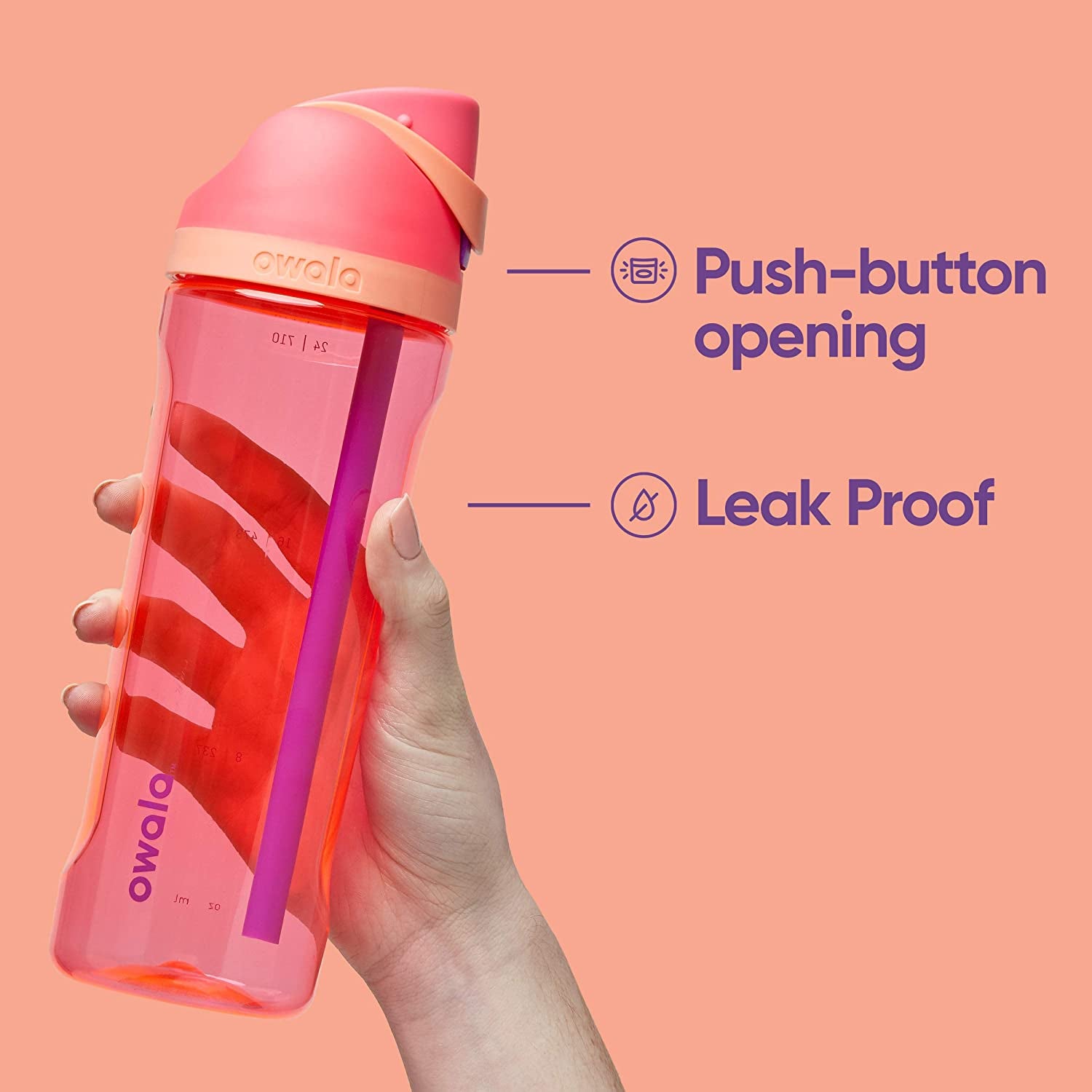 Owala Freesip 25 oz BPA-Free Tritan Water Bottle with Straw - Shy Marshmallow - Perfect for Travel and Sports!