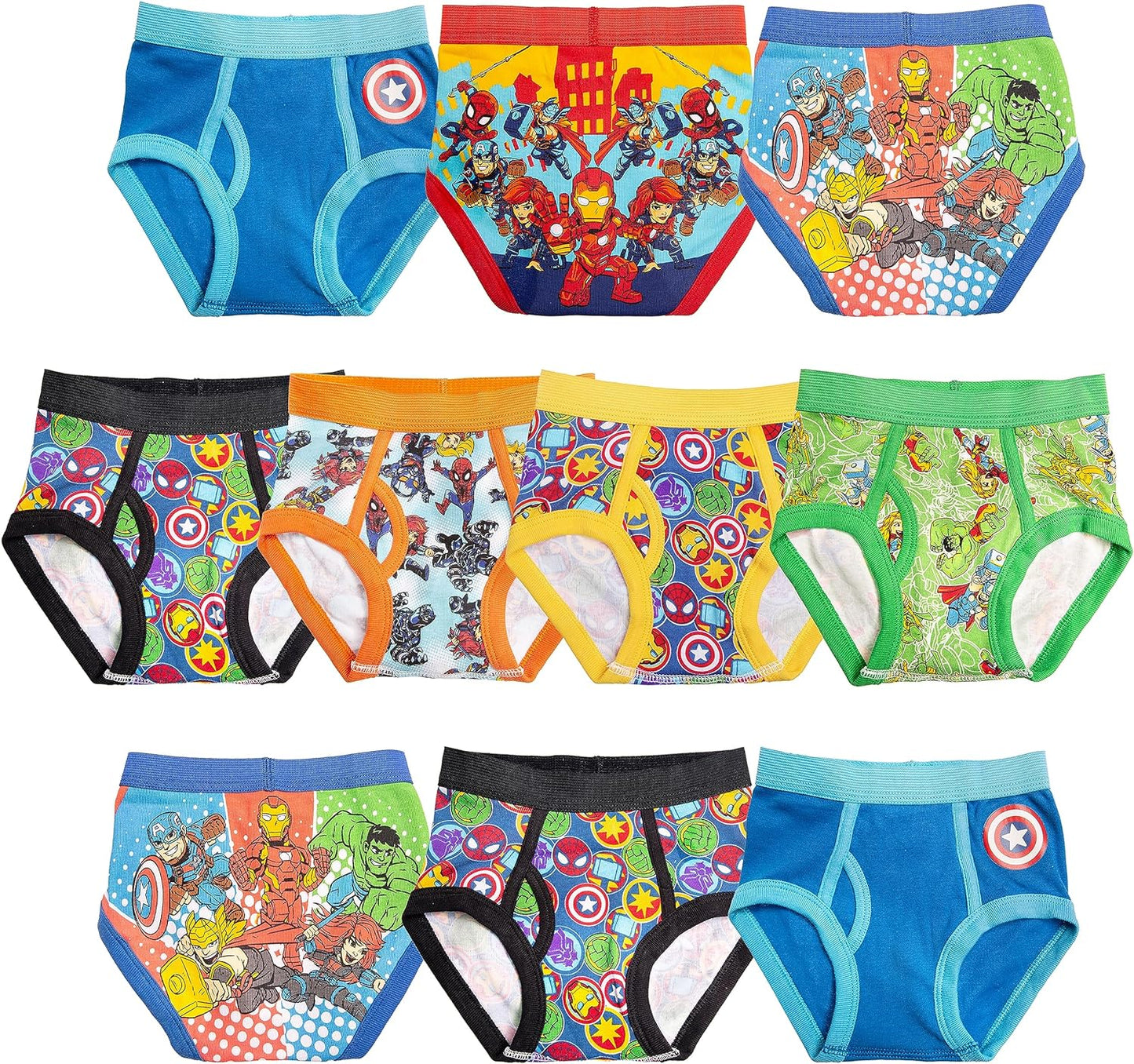 Spiderman Toddler Superhero Underwear Set - Featuring Iron Man, Hulk & More - Sizes 2/3T & 4T