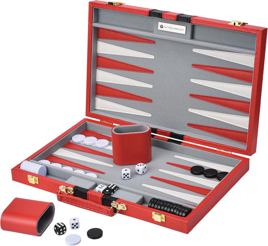 Ultimate Red Backgammon Set - Classic 2-Player Game with Strategy Guide for Family Fun & Parties!