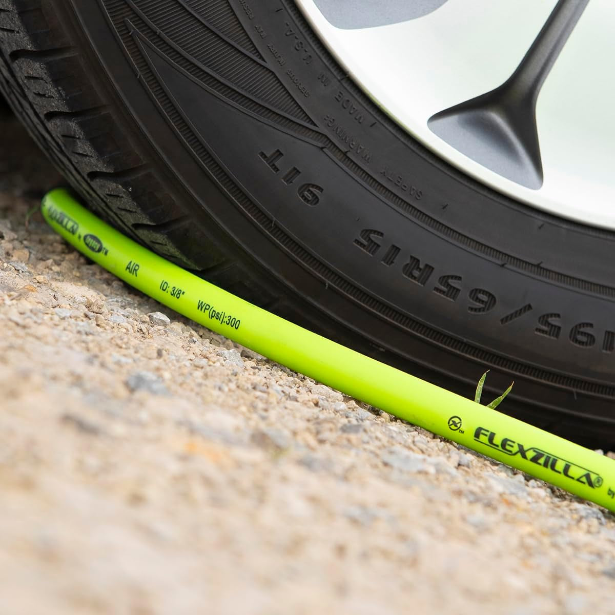 Flexzilla 3/8" x 50' Heavy Duty Lightweight Hybrid Air Hose with 1/4" MNPT Fittings - Zillagreen