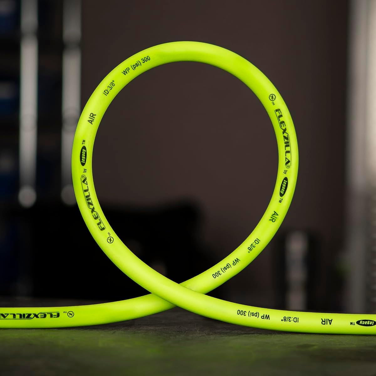 Flexzilla 3/8" x 50' Heavy Duty Lightweight Hybrid Air Hose with 1/4" MNPT Fittings - Zillagreen