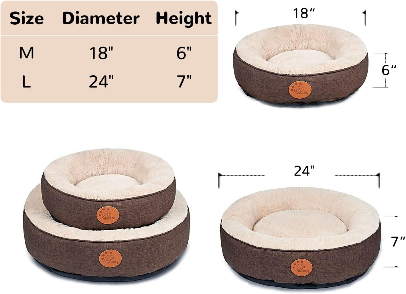 Cozy Hachikitty Washable Donut Cat Bed - Round Design, Machine Washable, Perfect for Small & Medium Cats
