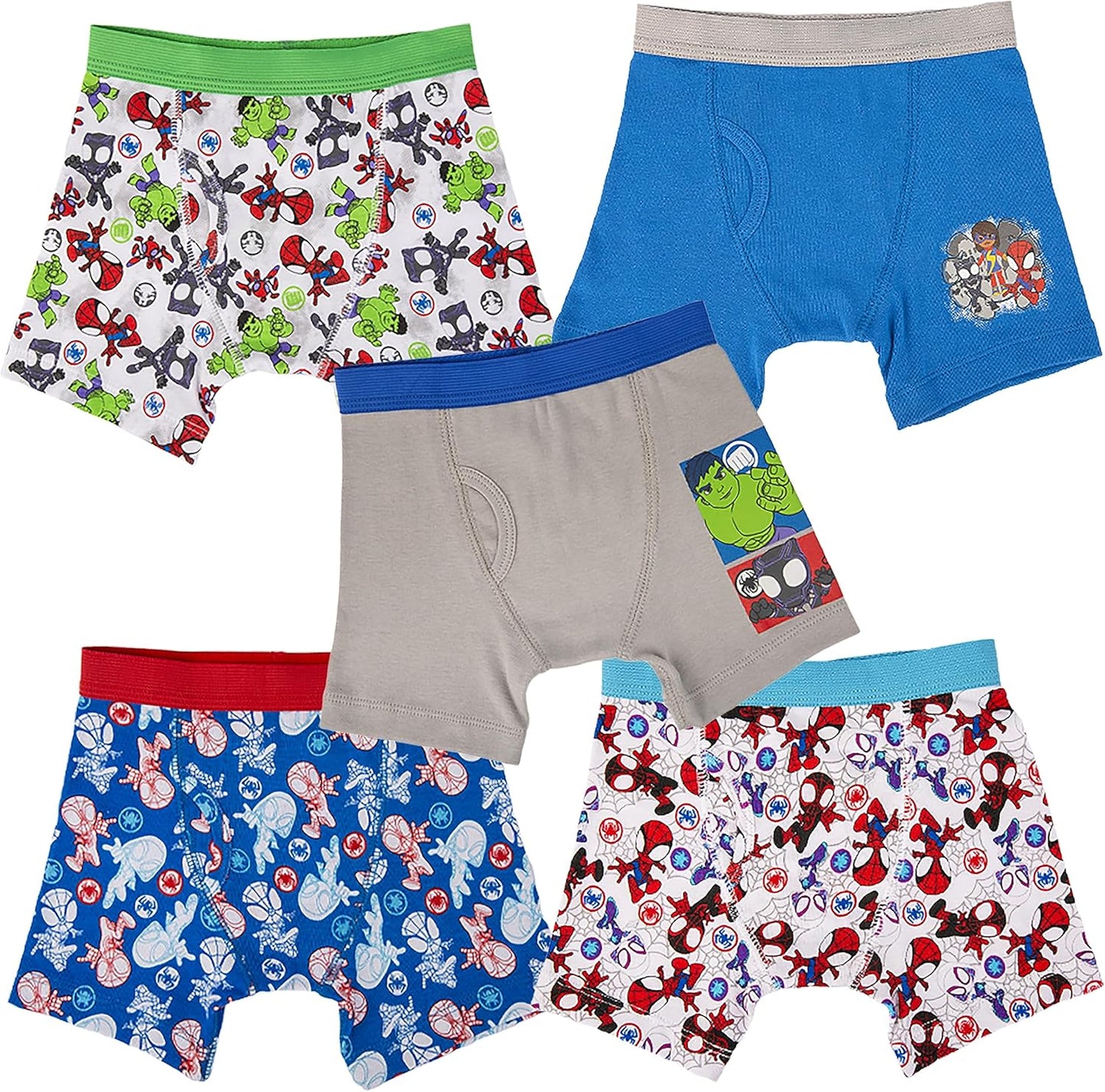 Spiderman Toddler Superhero Underwear Set - Featuring Iron Man, Hulk & More - Sizes 2/3T & 4T