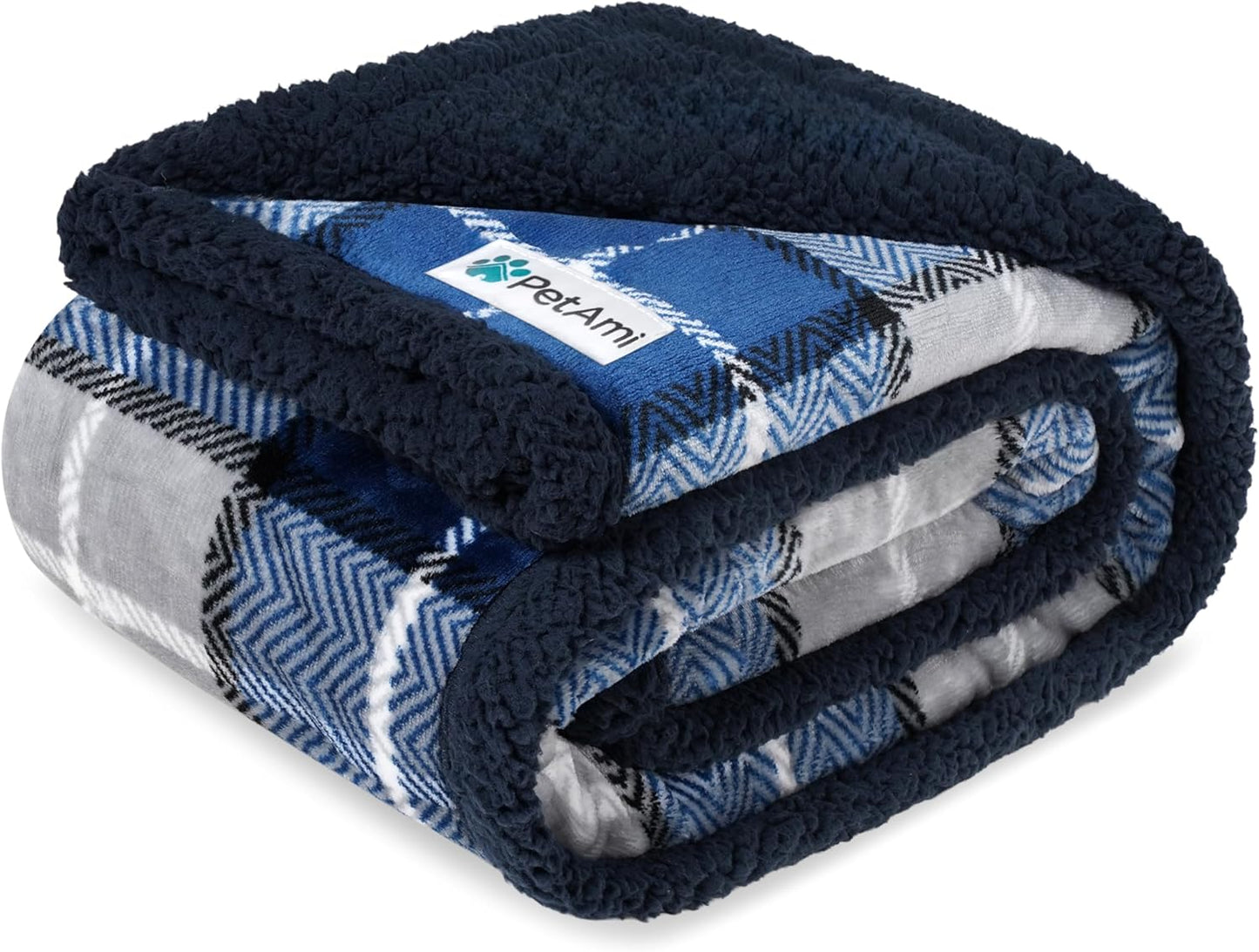 Petami Waterproof Dog Blanket - Reversible Sherpa Fleece Throw for Medium to Large Dogs & Cats - Leakproof Couch Cover, Soft & Washable 60x40 in Taupe