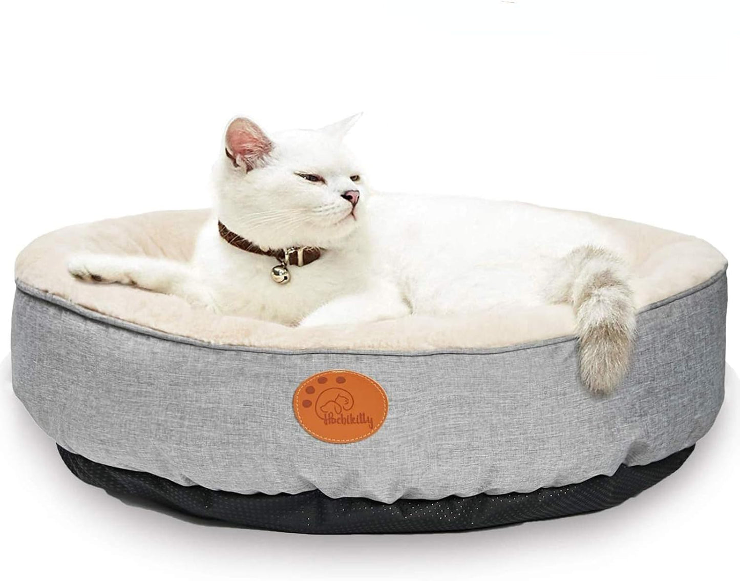 Cozy Hachikitty Washable Donut Cat Bed - Round Design, Machine Washable, Perfect for Small & Medium Cats